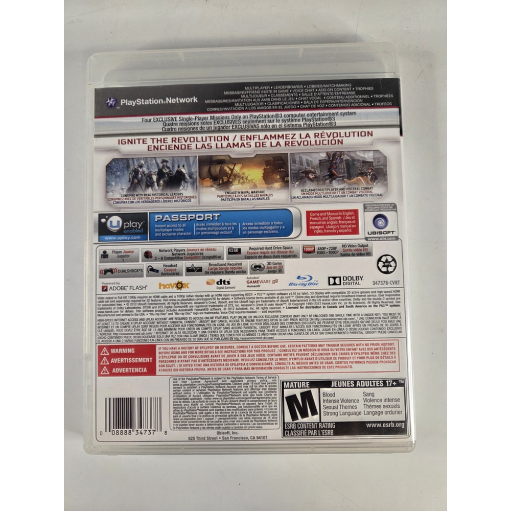 Assassin's Creed 3 PS3 Games Ubisoft Pre-Owned - Picture 2 of 2